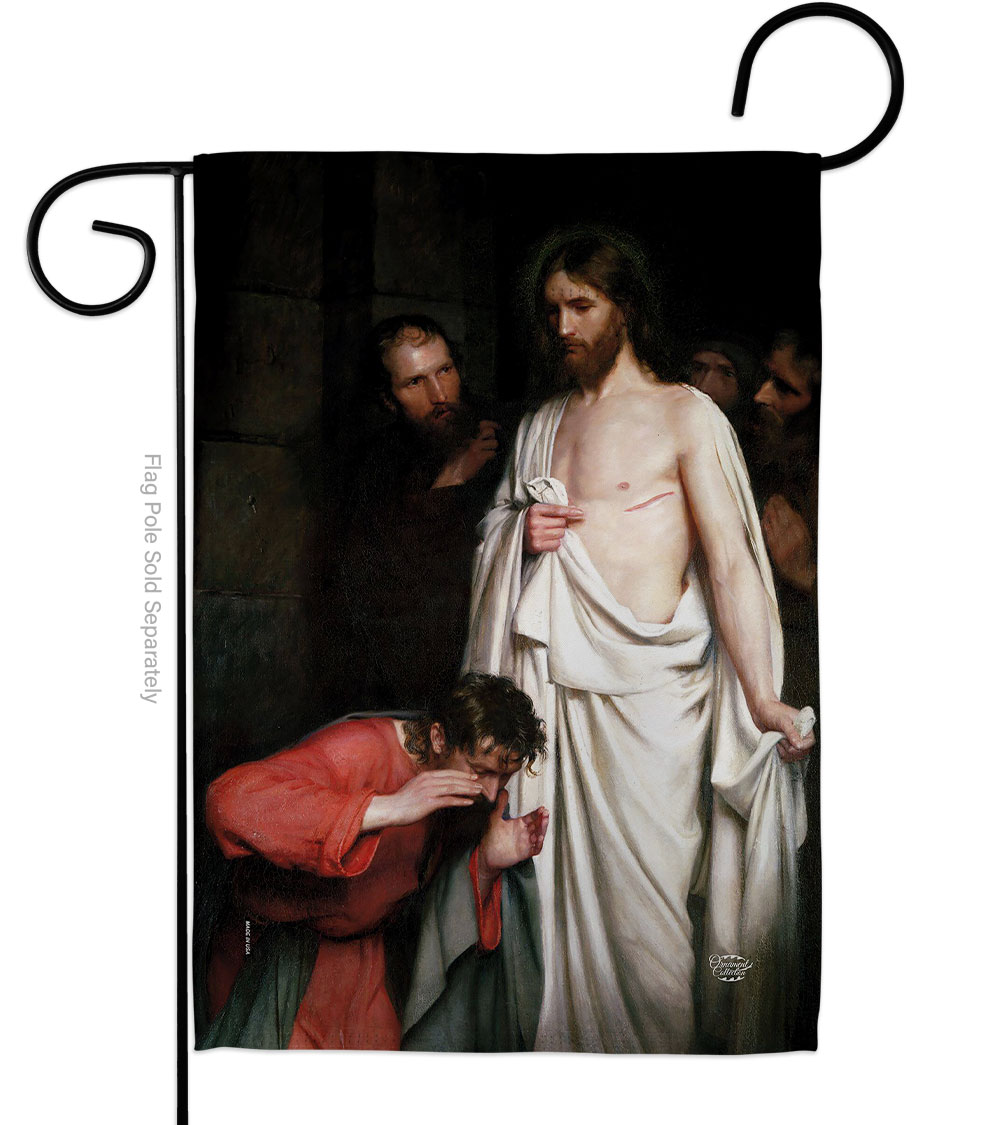 G192624-BO The Incredulity of Saint Thomas Religious Faith Double-Sided Decorative Garden Flag, Multi Color