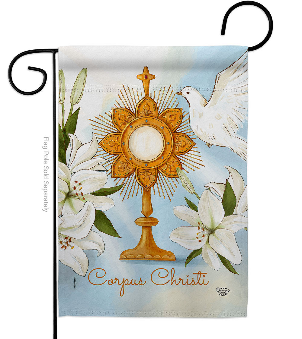 Corpus Christi Religious First Communion Double-Sided Decorative Garden Flag, Multi Color