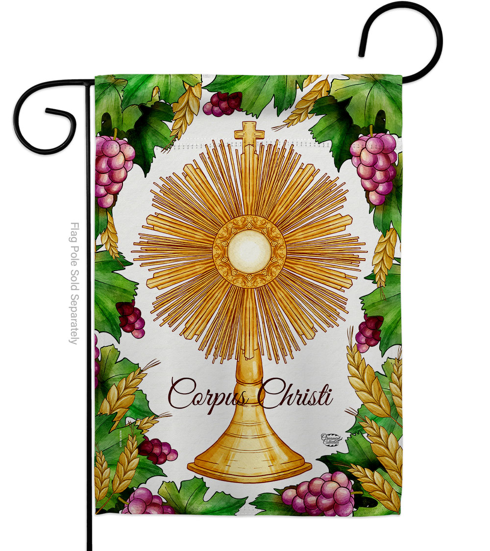 Festival Corpus Christi Religious First Communion Double-Sided Decorative Garden Flag, Multi Color