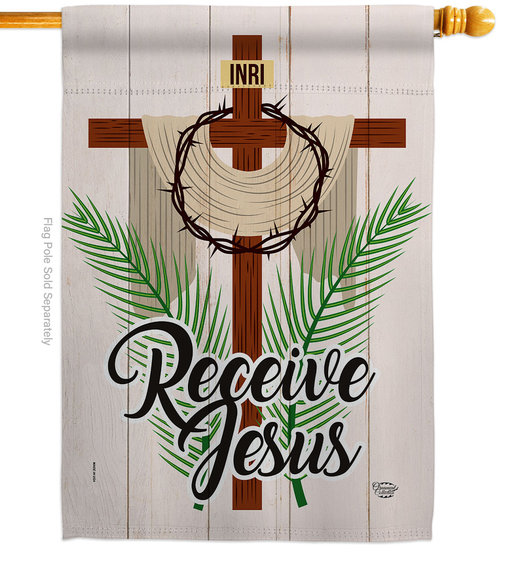 H190058-BO King of the Jews Religious Faith Double-Sided Garden Decorative House Flag, Multi Color