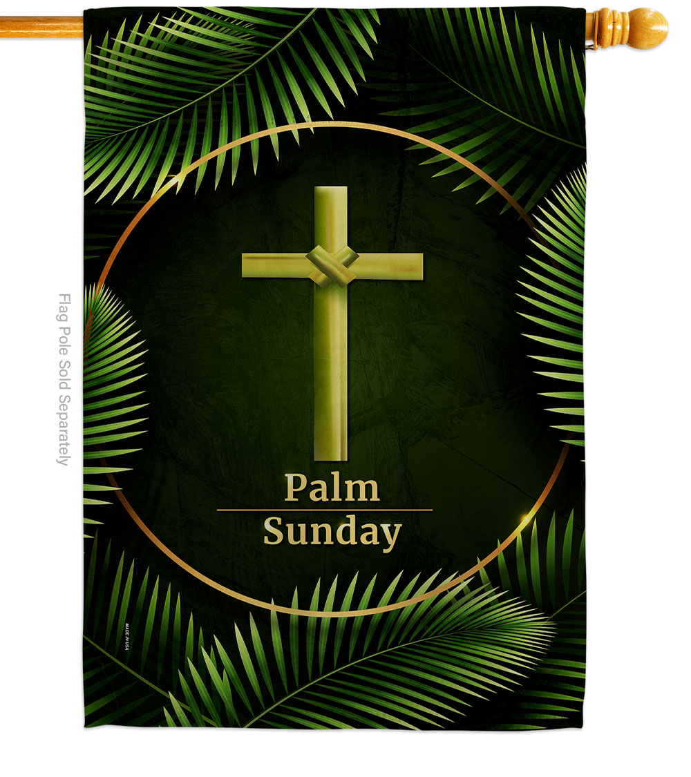 Palm Sunday Religious Faith Double-Sided Garden Decorative House Flag, Multi Color