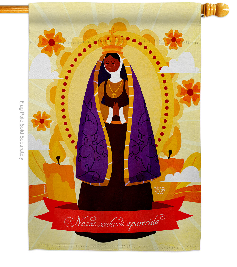 H190073-BO Our Lady of Aparecida Religious Faith Double-Sided Garden Decorative House Flag, Multi Color