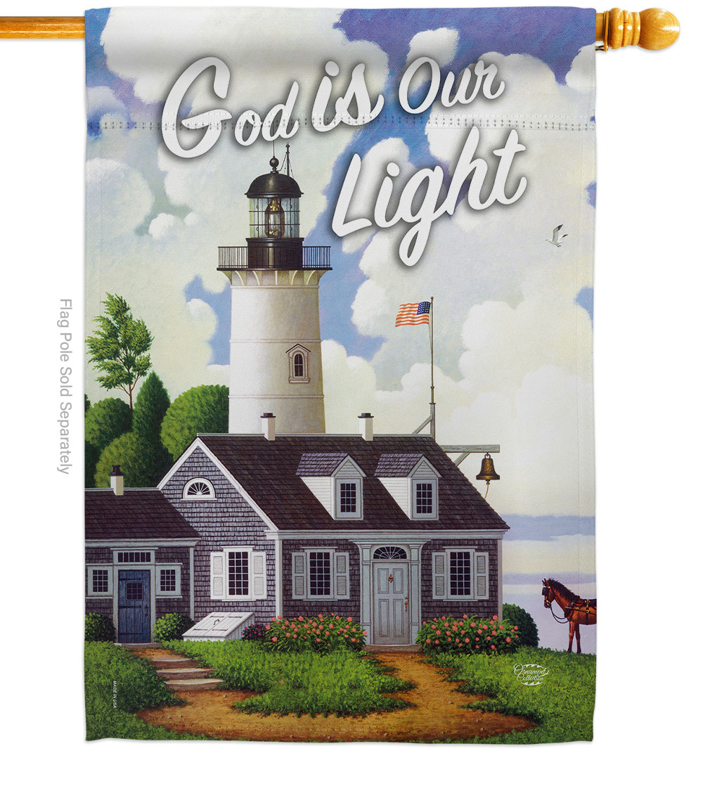 God is Our Light Religious Bible Verses Double-Sided Garden Decorative House Flag, Multi Color