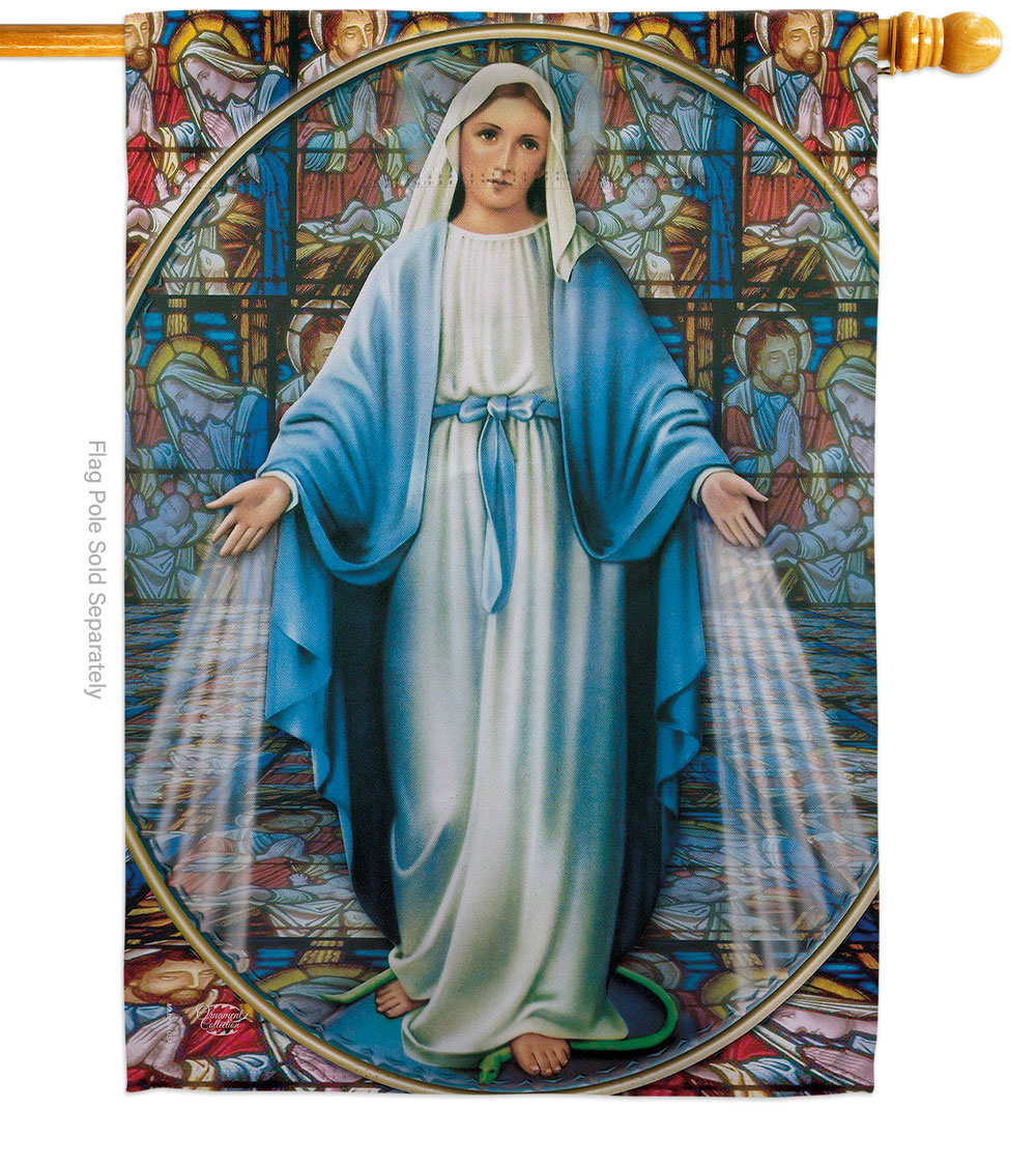 Our Lady of Grace Religious Faith Double-Sided Garden Decorative House Flag, Multi Color
