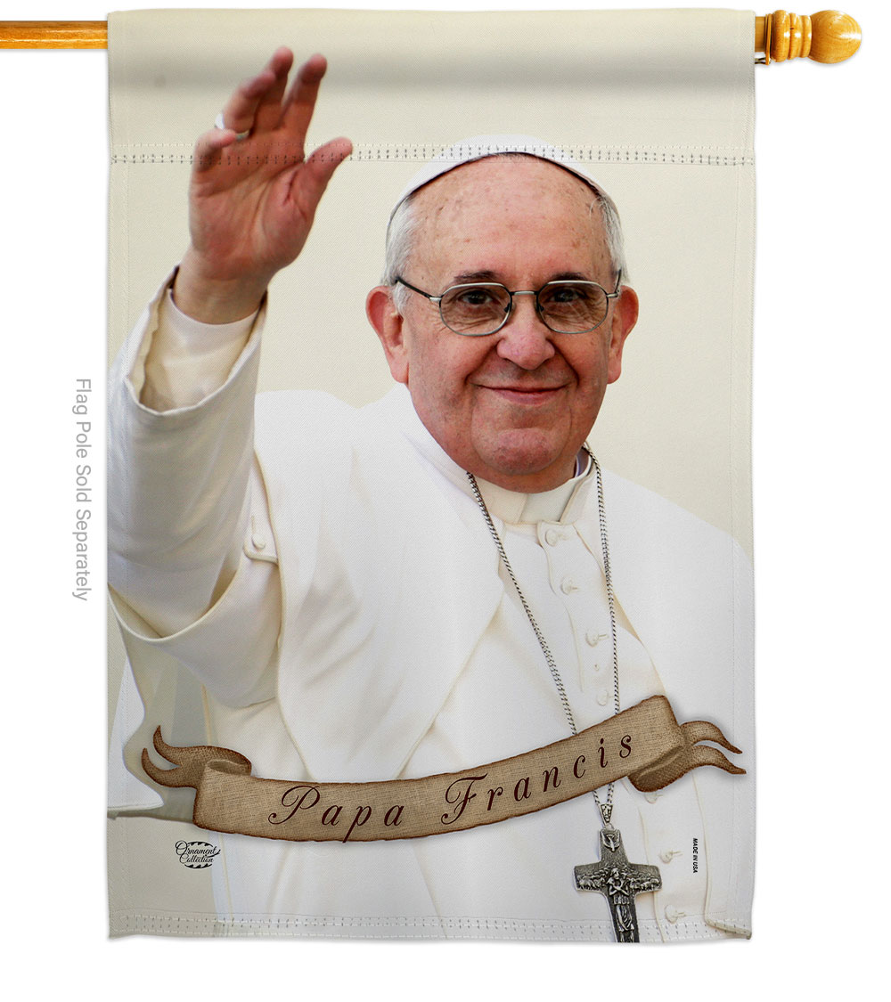 Papa Francis Religious Faith Double-Sided Garden Decorative House Flag, Multi Color