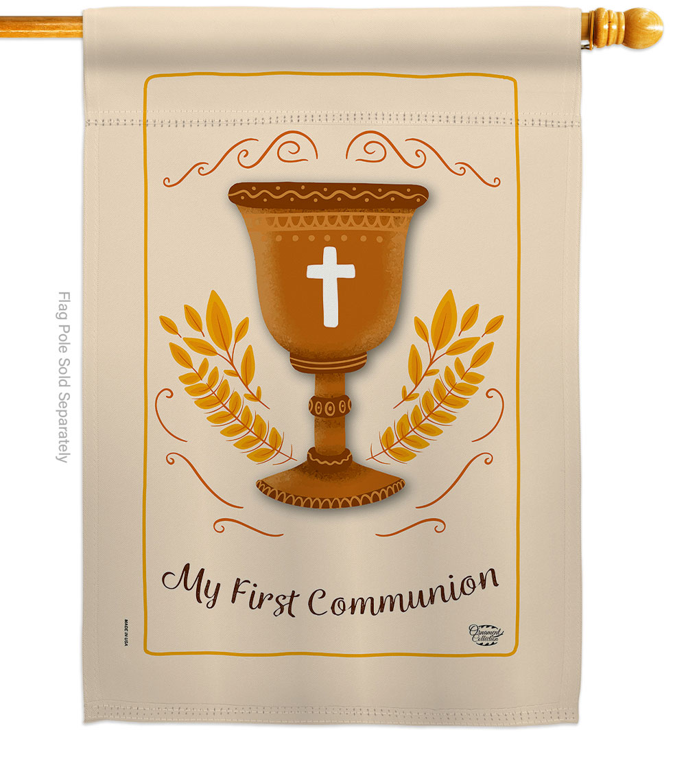 My First Communion Religious Double-Sided Garden Decorative House Flag, Multi Color