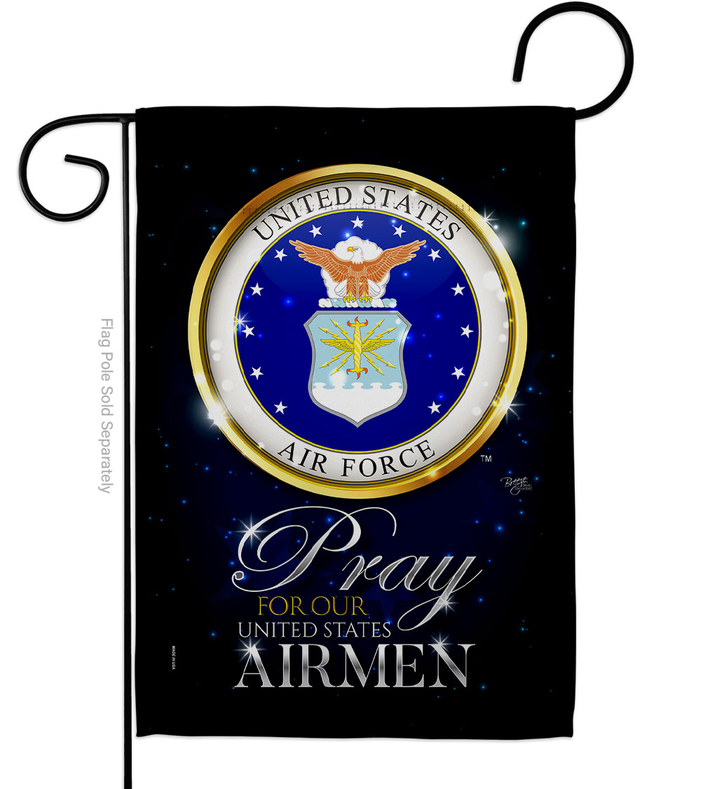 Pray United States Airmen Armed Forces Air Force Double-Sided Decorative Garden Flag, Multi Color