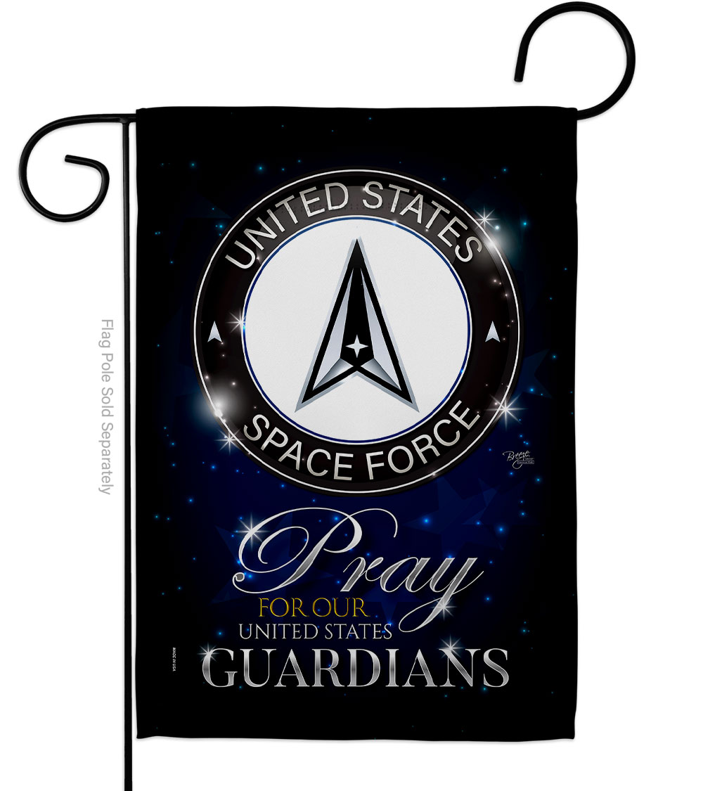 Pray United States Guardians Armed Forces Space Force Double-Sided Decorative Garden Flag, Multi Color