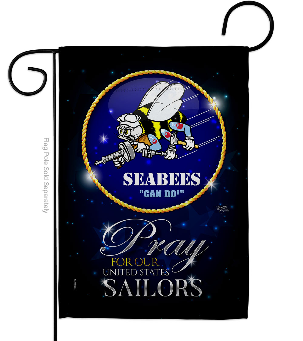 Pray United States Forces Navy Double-Sided Decorative Garden Flag, Multi Color
