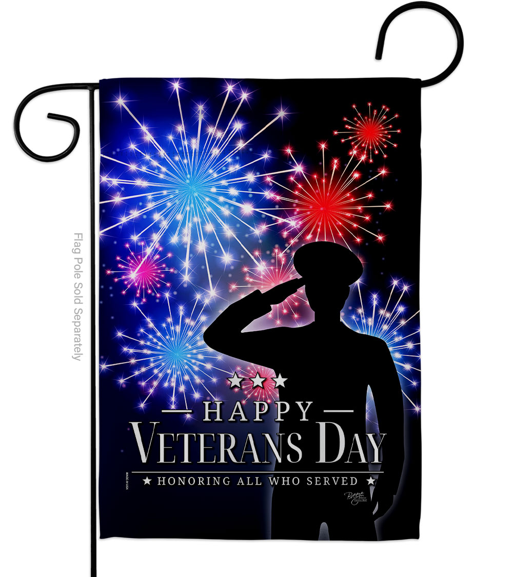 G158668-BO Honoring who Served Armed Forces Veteran Double-Sided Decorative Garden Flag, Multi Color