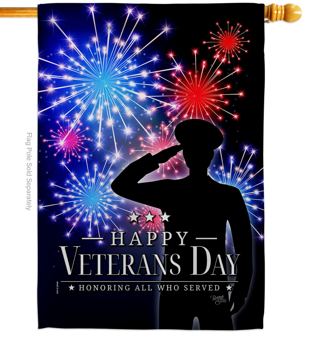 Honoring who Served Armed Forces Veteran Double-Sided Garden Decorative House Flag, Multi Color
