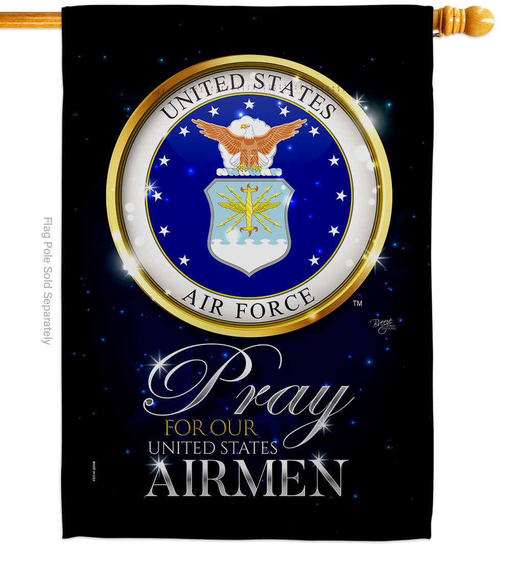 Pray United States Airmen Armed Forces Air Force Double-Sided Garden Decorative House Flag, Multi Color