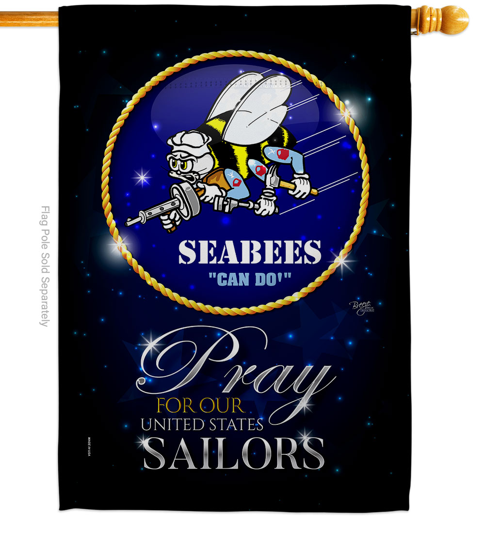 Pray United States Forces Navy Double-Sided Garden Decorative House Flag, Multi Color