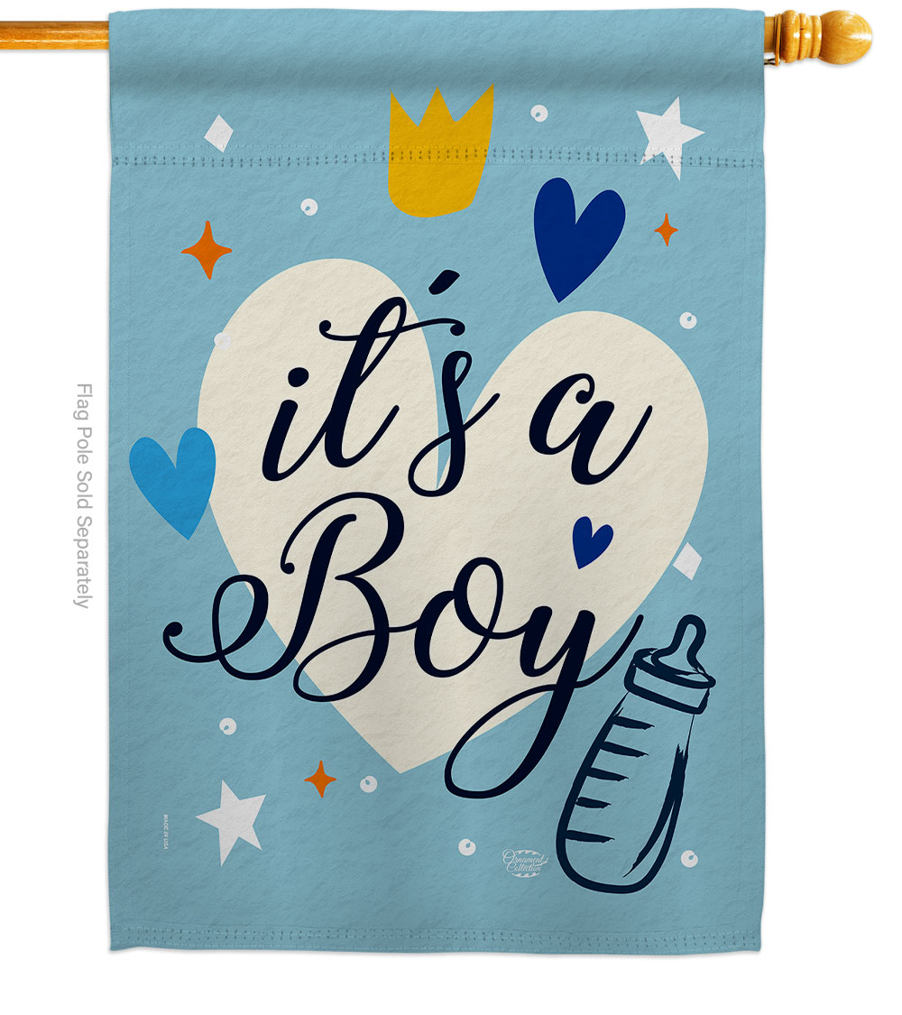 Its a Boy Celebration New Born Double-Sided Garden Decorative House Flag, Multi Color