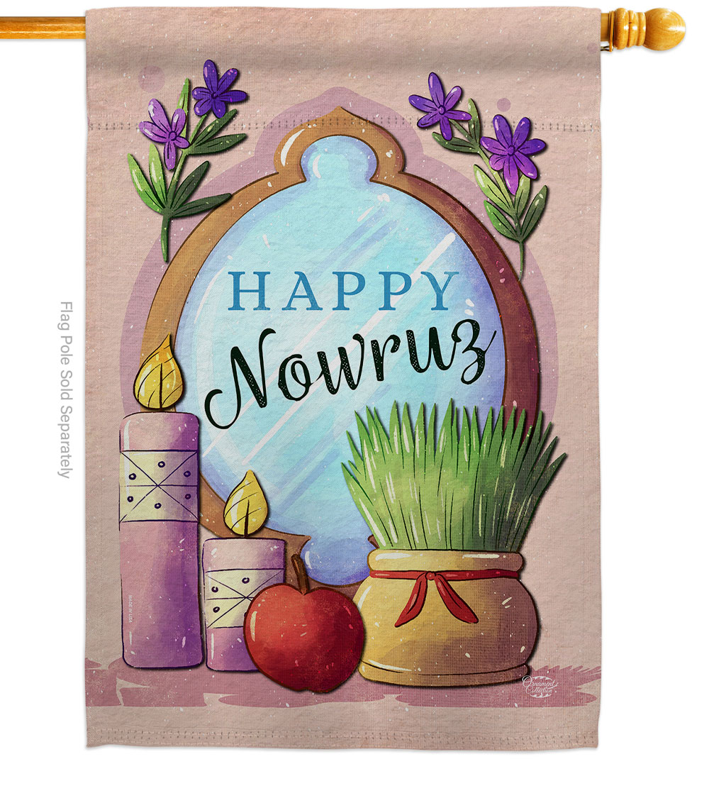 Celerate Nowruz Celebration Double-Sided Garden Decorative House Flag, Multi Color