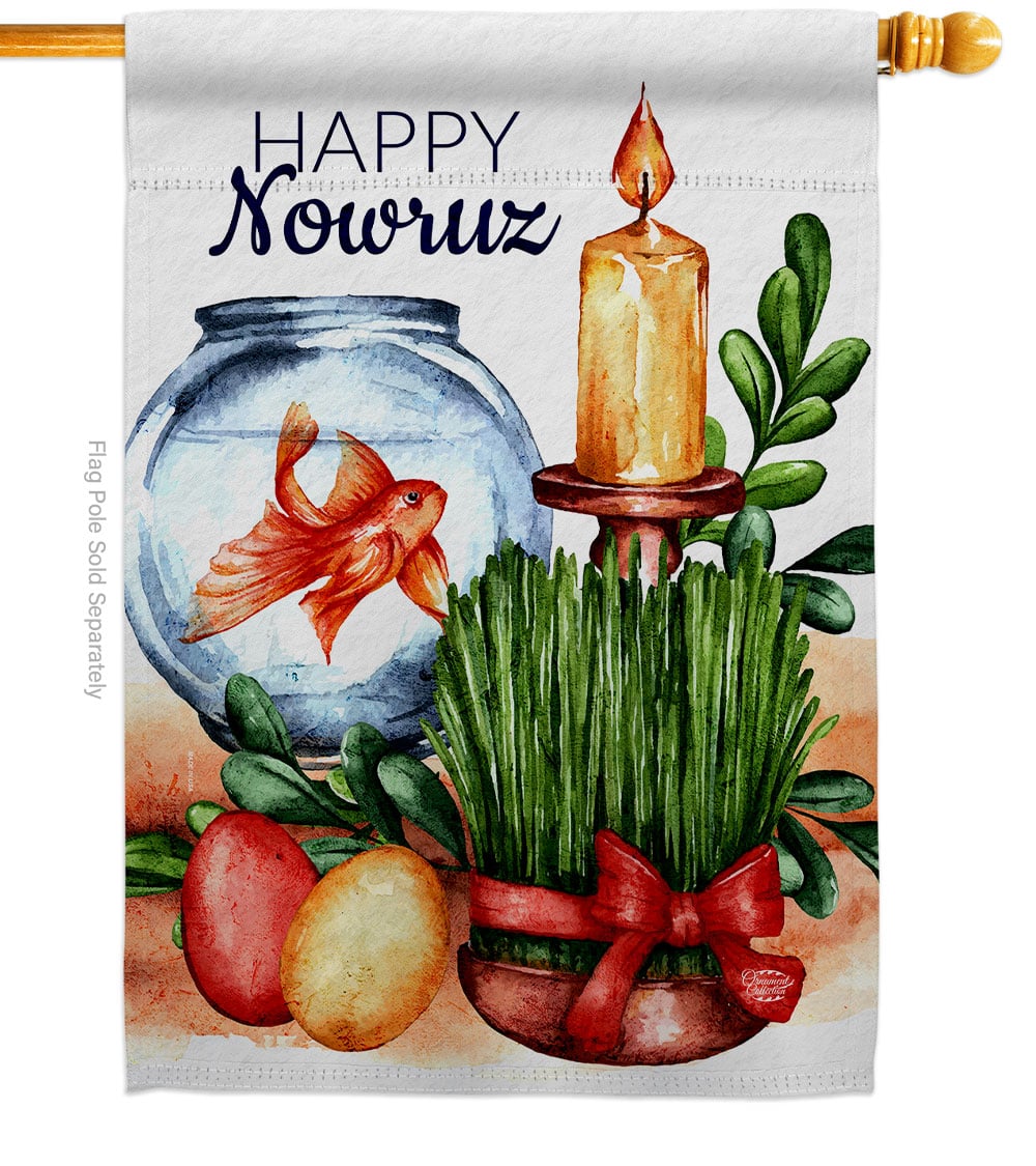 Nowruz Holiday Celebration Double-Sided Garden Decorative House Flag, Multi Color