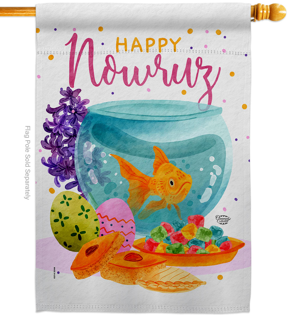 Iranian Nowruz Celebration Double-Sided Garden Decorative House Flag, Multi Color