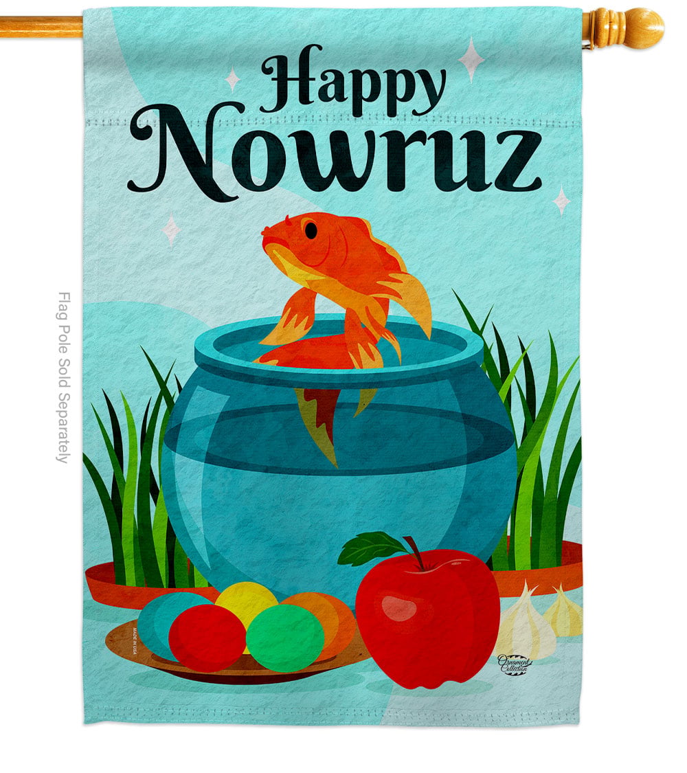 Persian Nowruz Celebration Double-Sided Garden Decorative House Flag, Multi Color