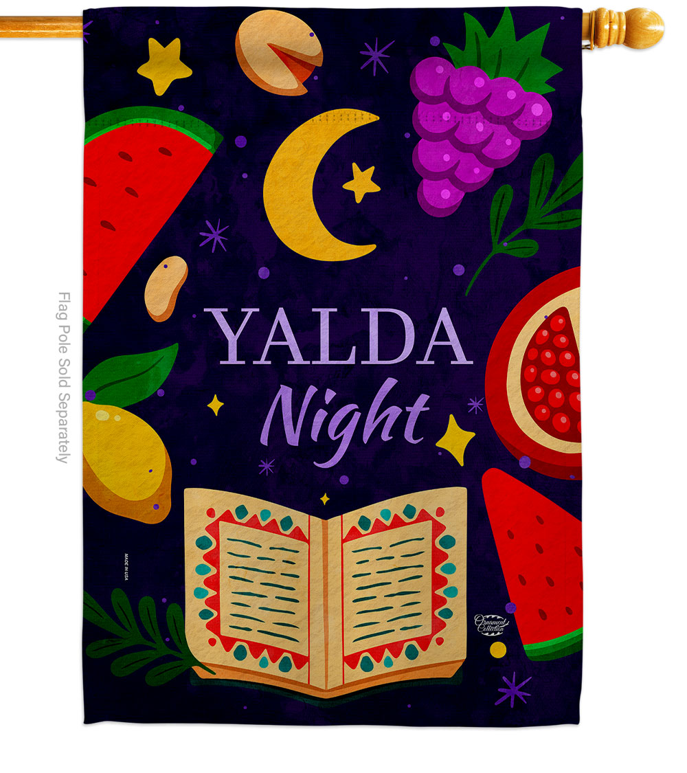 Yalda Night Celebration Double-Sided Garden Decorative House Flag, Multi Color