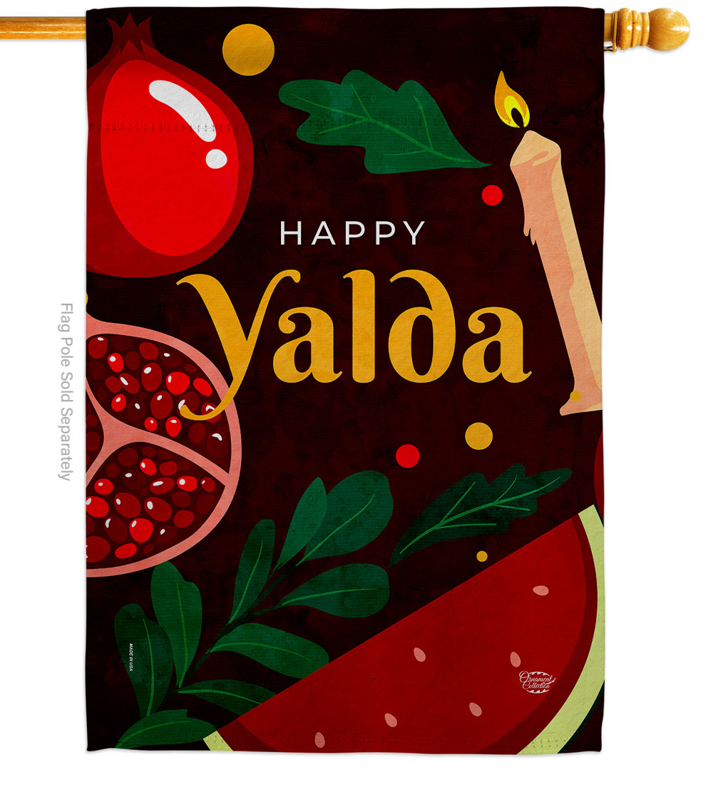 Shab e Yalda Celebration Double-Sided Garden Decorative House Flag, Multi Color
