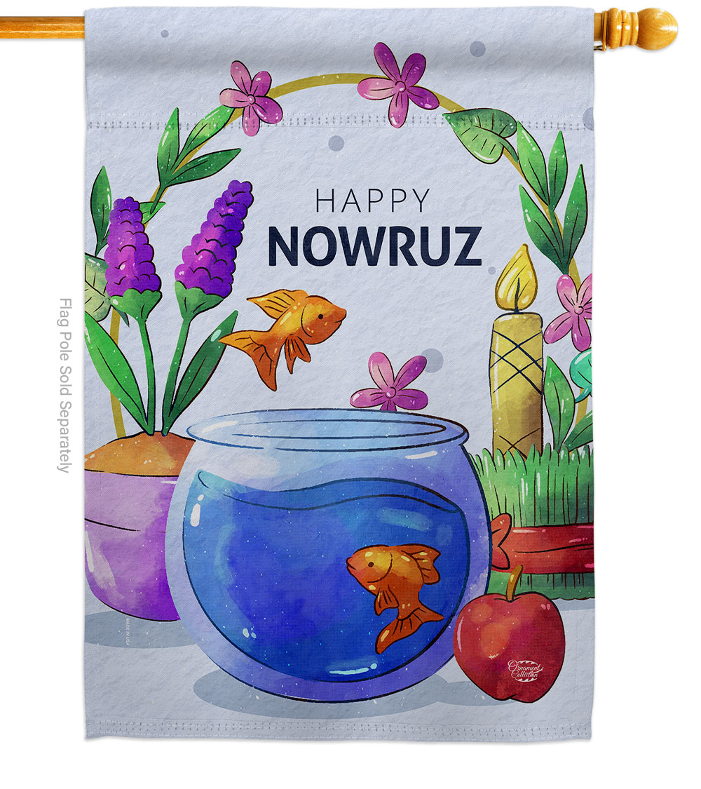 Nowruz Celebration Double-Sided House Flag, Multi Color