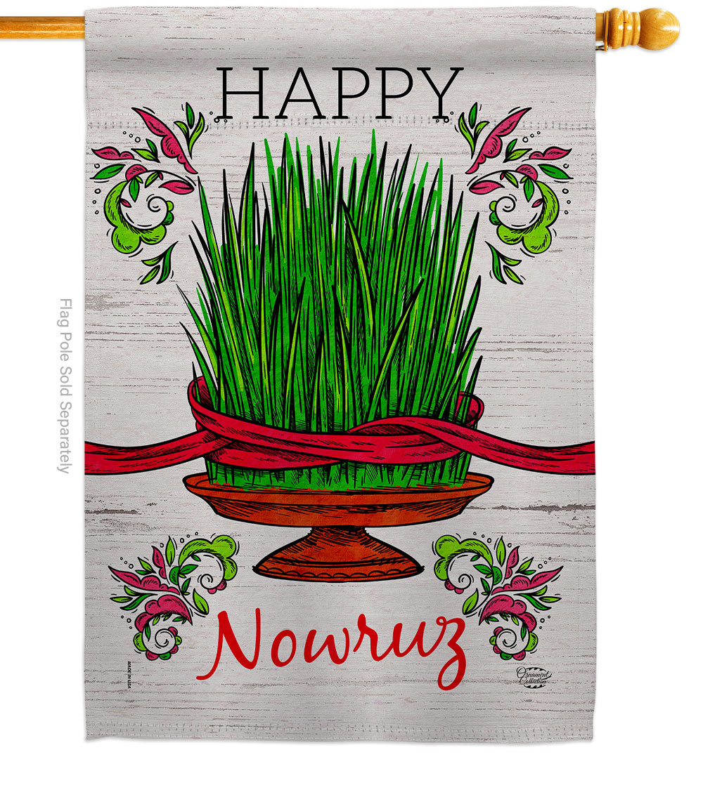Sabzeh Nowruz Celebration Double-Sided Garden Decorative House Flag, Multi Color