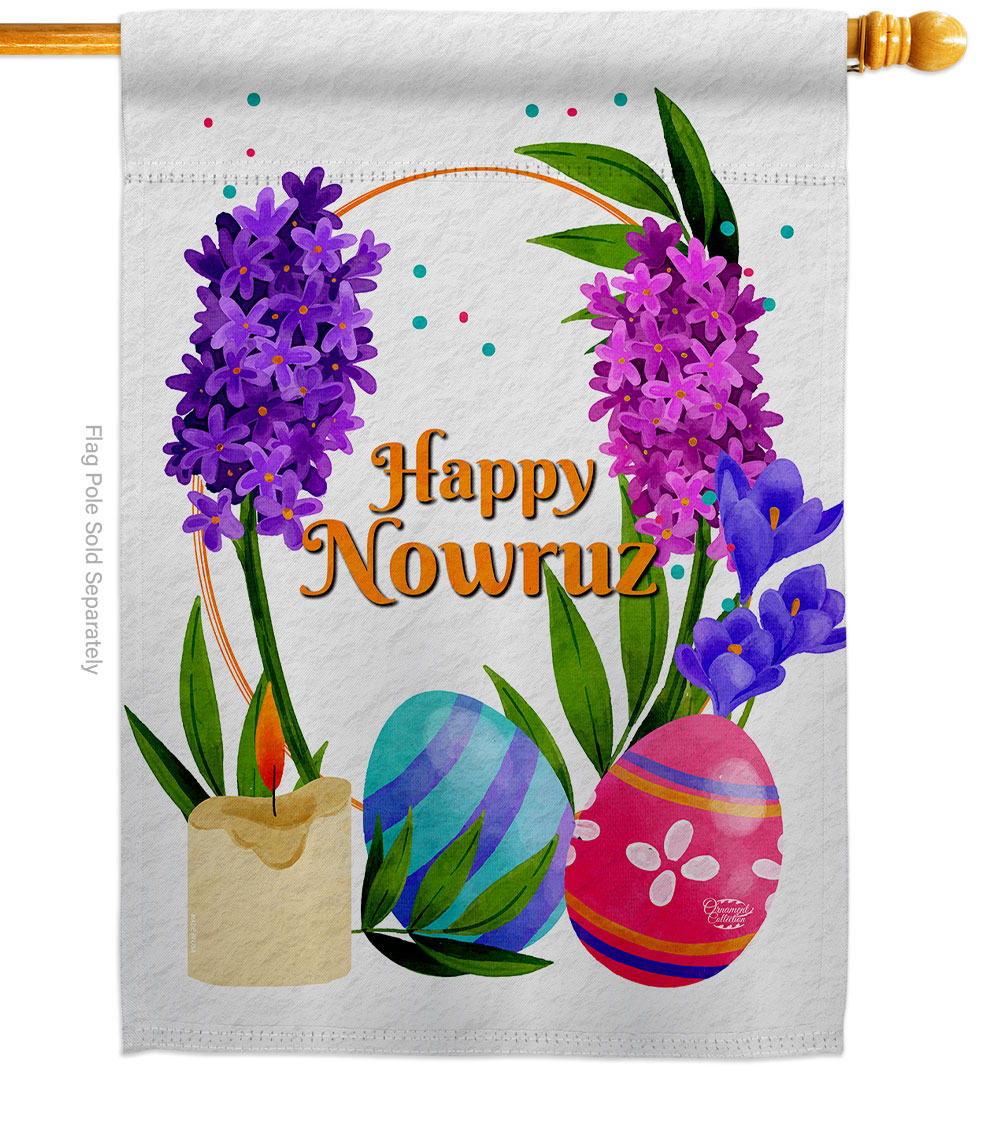 Colorful Nowruz Celebration Double-Sided Garden Decorative House Flag, Multi Color