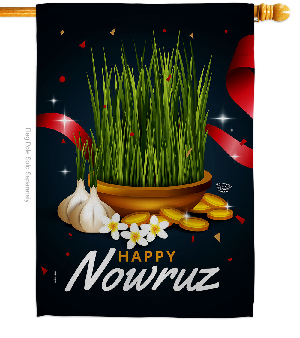 Sabzeh Celebration Nowruz Double-Sided Garden Decorative House Flag, Multi Color