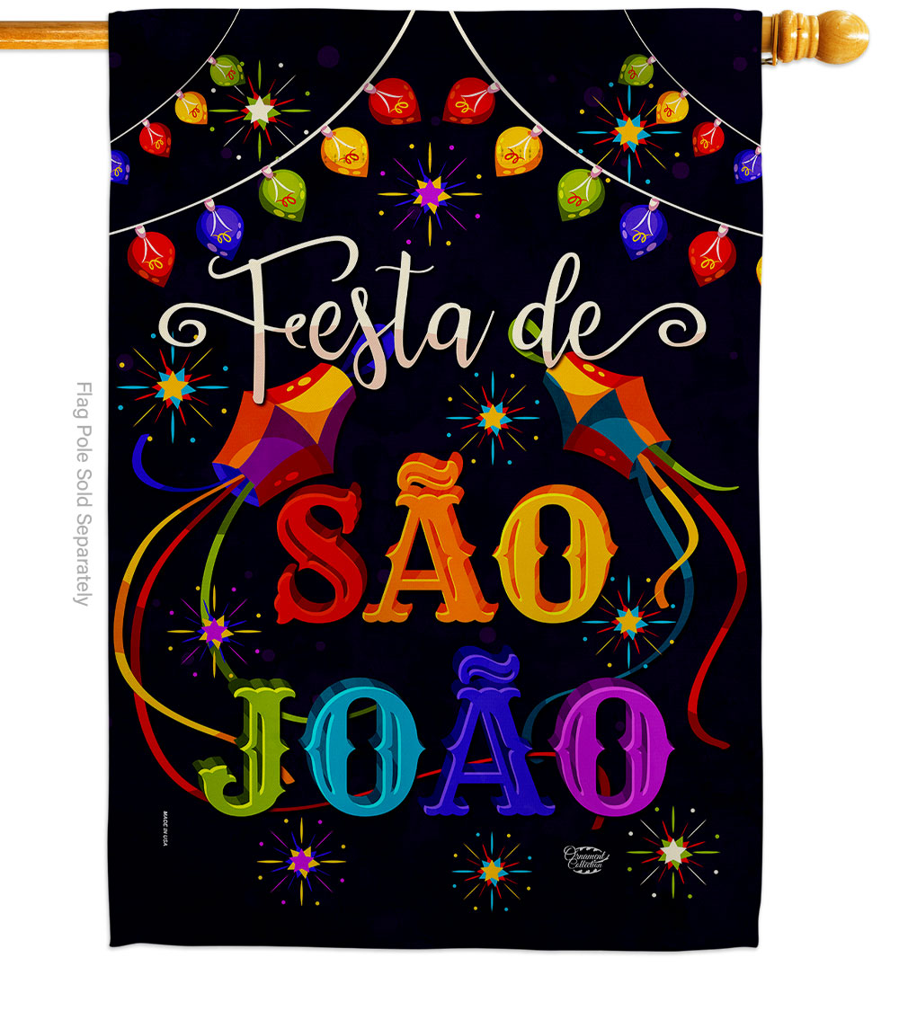 Festa de Sao Joao do Celebration Junina Double-Sided Garden Decorative House Flag, Multi Color