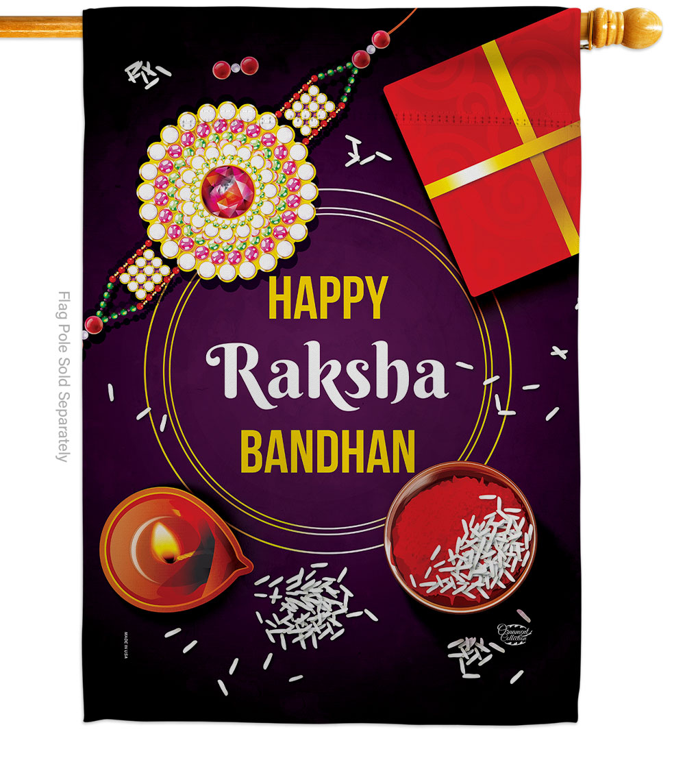 Raksha Bandhan Celebration Double-Sided Garden Decorative House Flag, Multi Color