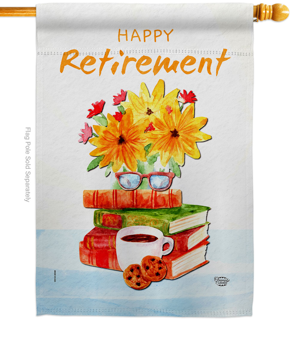 Retirement Activites Celebration Double-Sided Garden Decorative House Flag, Multi Color