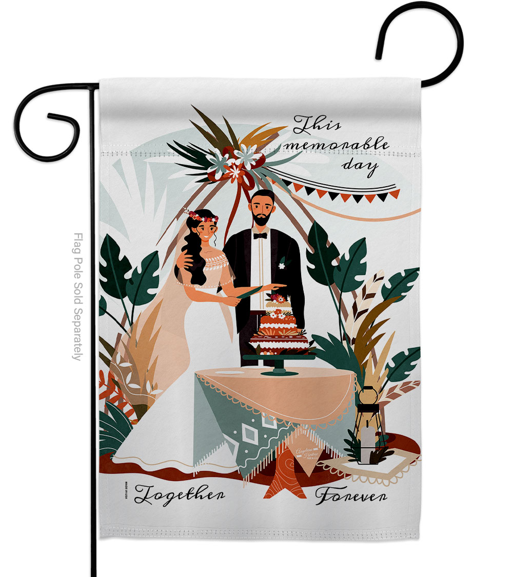 G135455-BO Together Forever Celebration Wedding Double-Sided Decorative Garden Flag, Multi Color