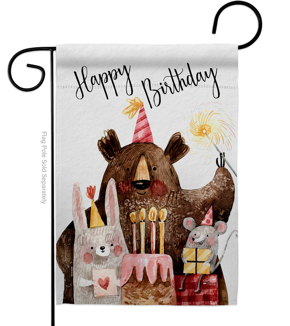 G135503-BO Let Celebrate Birthday Double-Sided Decorative Garden Flag, Multi Color