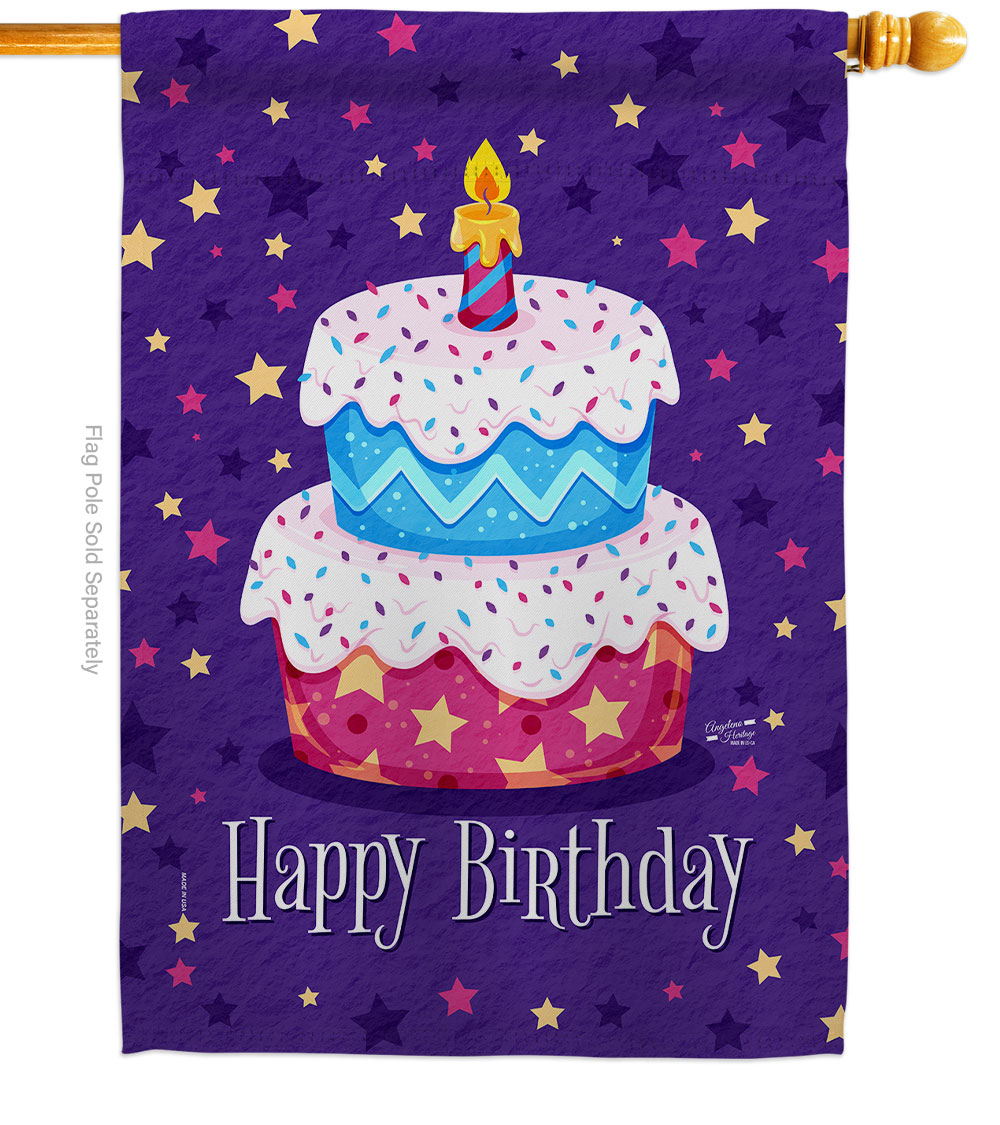 Celebrate Birthday Double-Sided House Flag, Multi Color