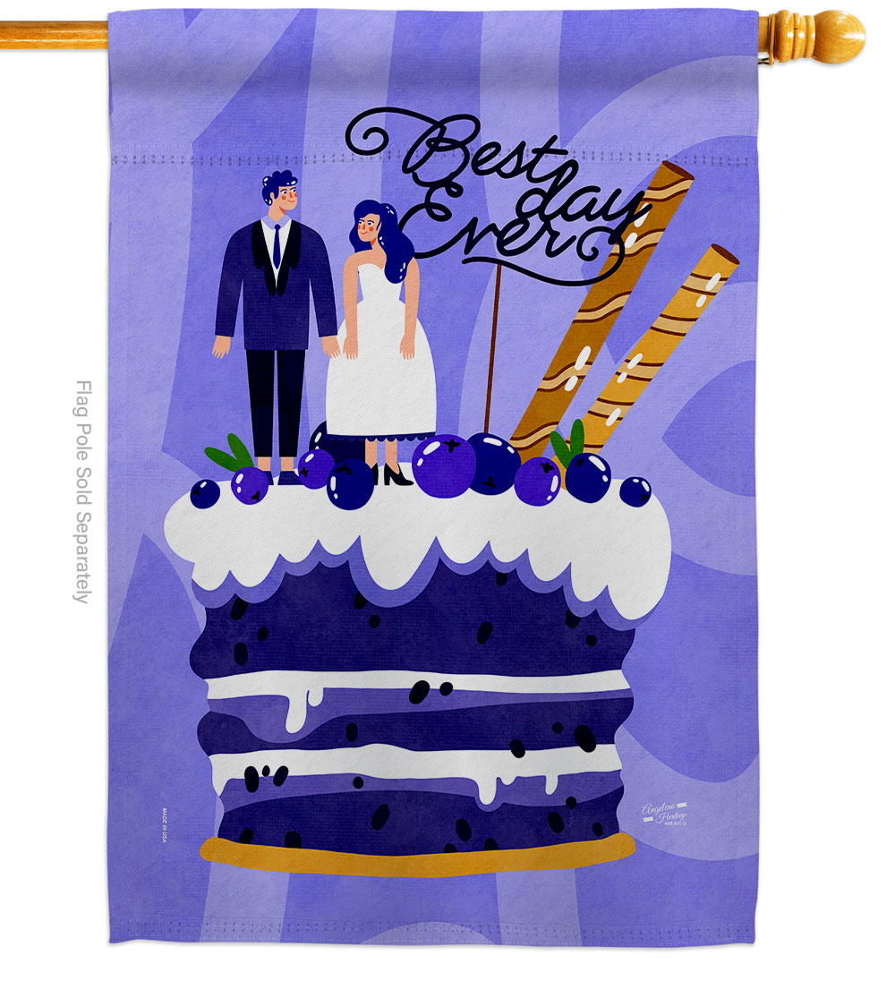 Best Day Ever Celebration Wedding Double-Sided Garden Decorative House Flag, Multi Color