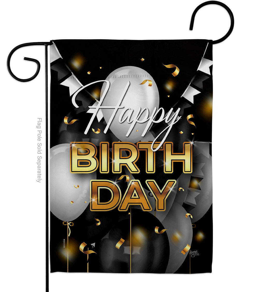 My Happy Birthday Celebration Double-Sided Decorative Garden Flag, Multi Color