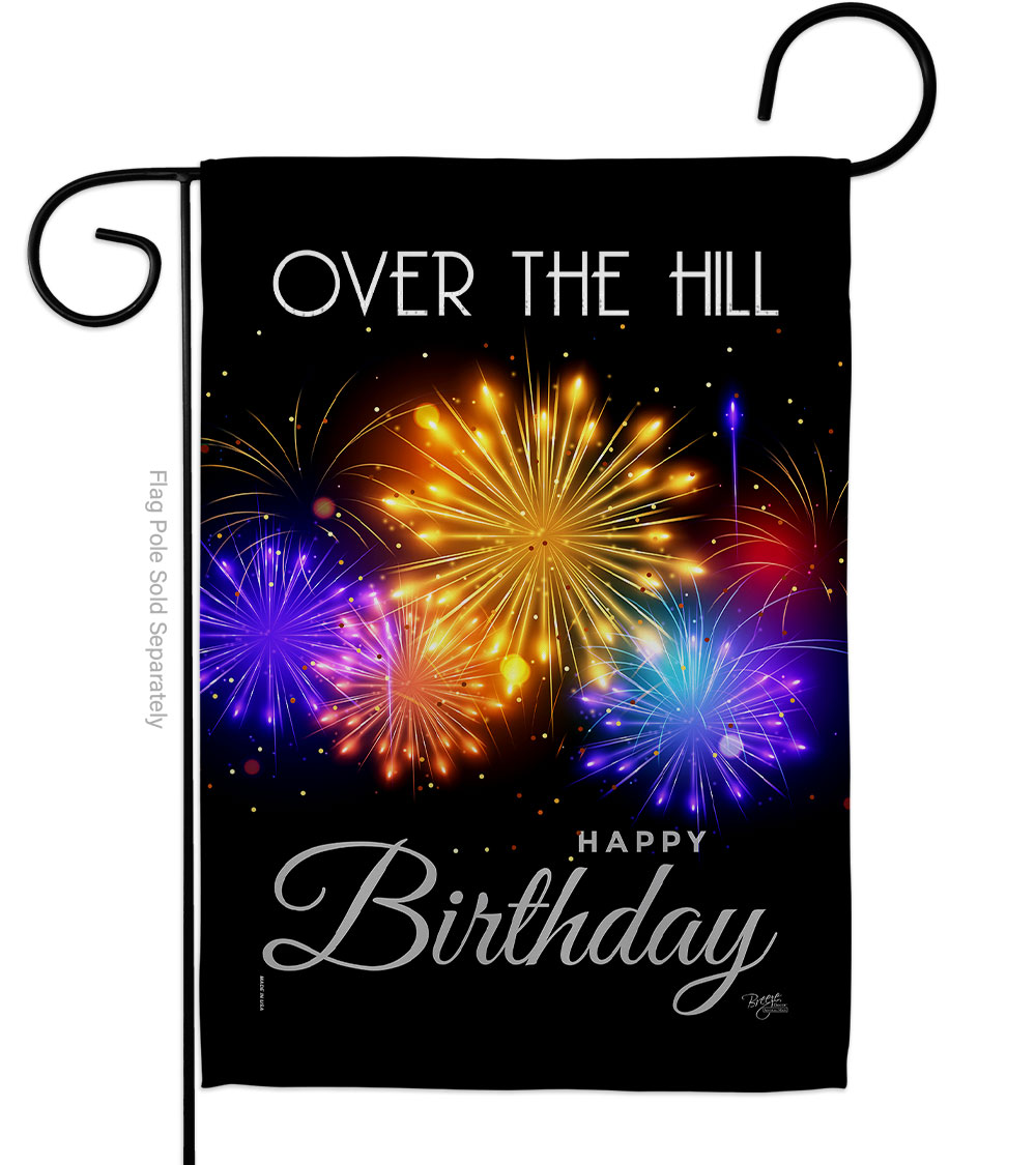 G165259-BO Over the Hill Celebration Double-Sided Decorative Garden Flag, Multi Color