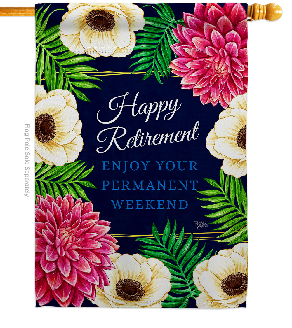Enjoy Retirement Celebration Double-Sided Garden Decorative House Flag, Multi Color