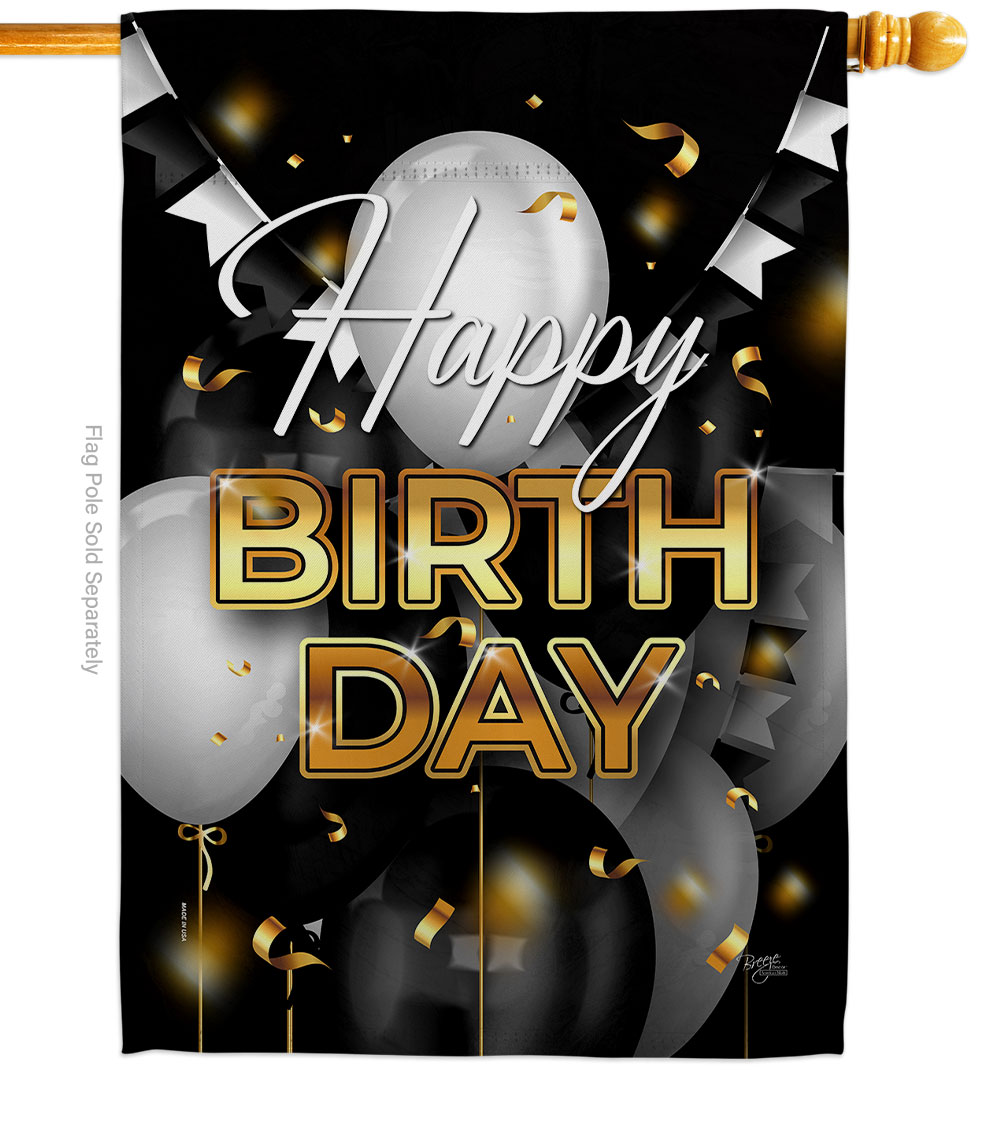 My Happy Birthday Celebration Double-Sided Garden Decorative House Flag, Multi Color