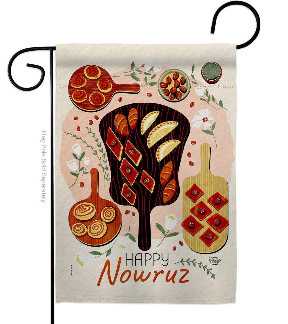 Nowruz Sweet Dish Celebration Double-Sided Decorative Garden Flag, Multi Color