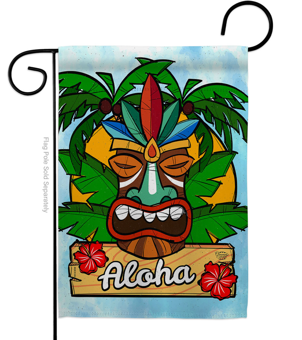 G192071-BO Luau Party Celebration Double-Sided Decorative Garden Flag, Multi Color