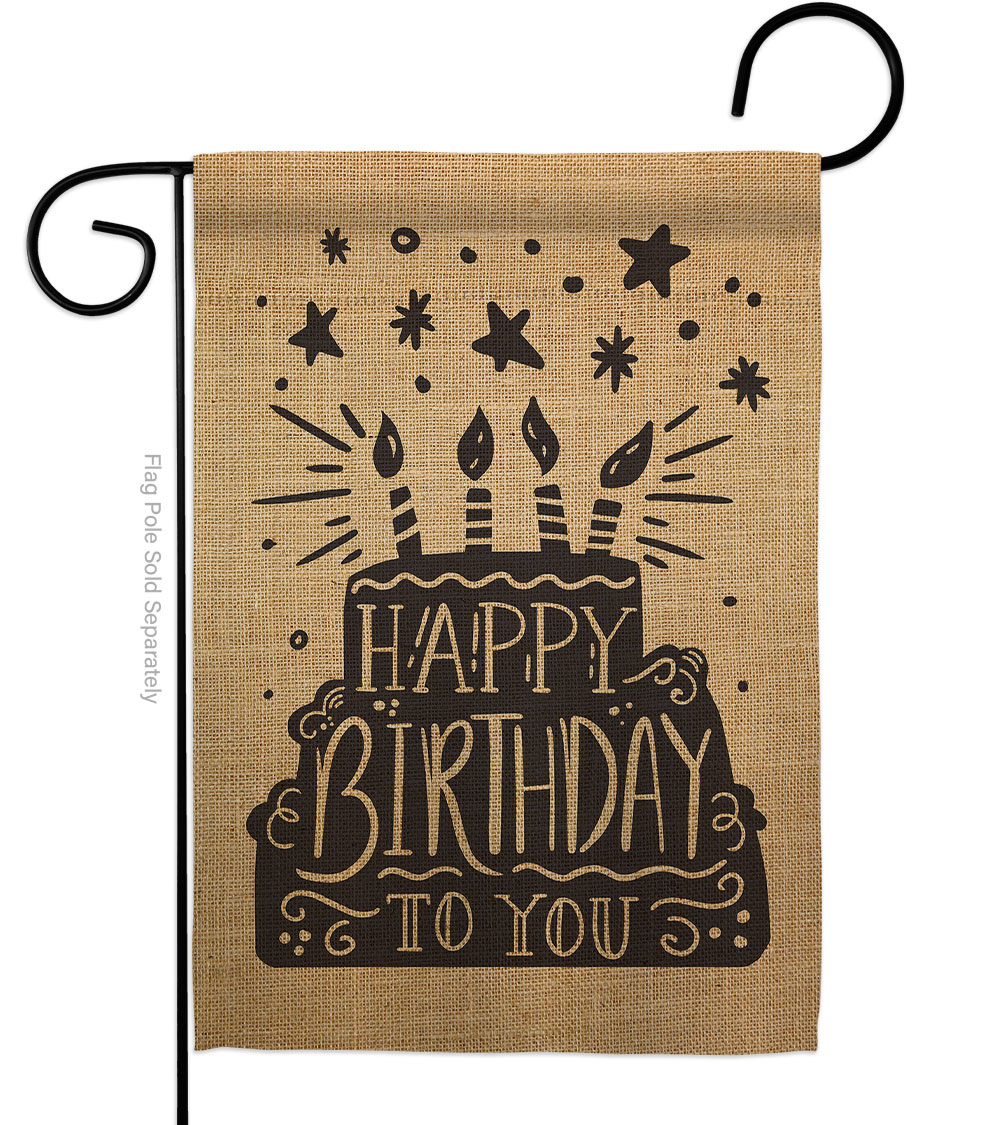 G192223-BO Happy Birthday to You Celebration Double-Sided Decorative Garden Flag, Multi Color