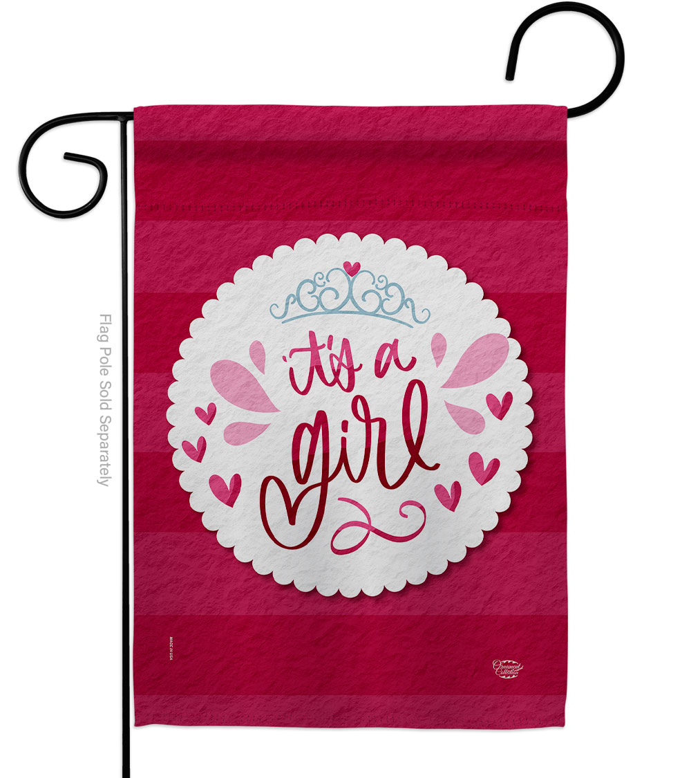 Its a Girl Celebration New Born Double-Sided Decorative Garden Flag, Multi Color