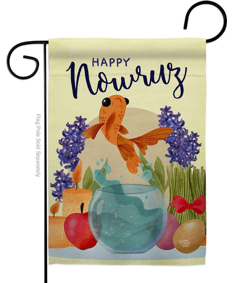 Happy Nowruz Celebration Double-Sided Decorative Garden Flag, Multi Color
