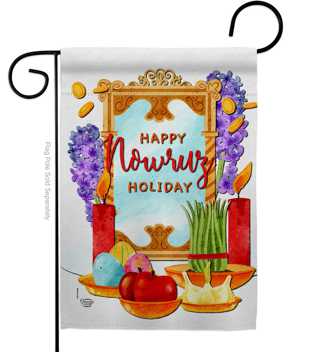 Persian New Year Celebration Nowruz Double-Sided Decorative Garden Flag, Multi Color