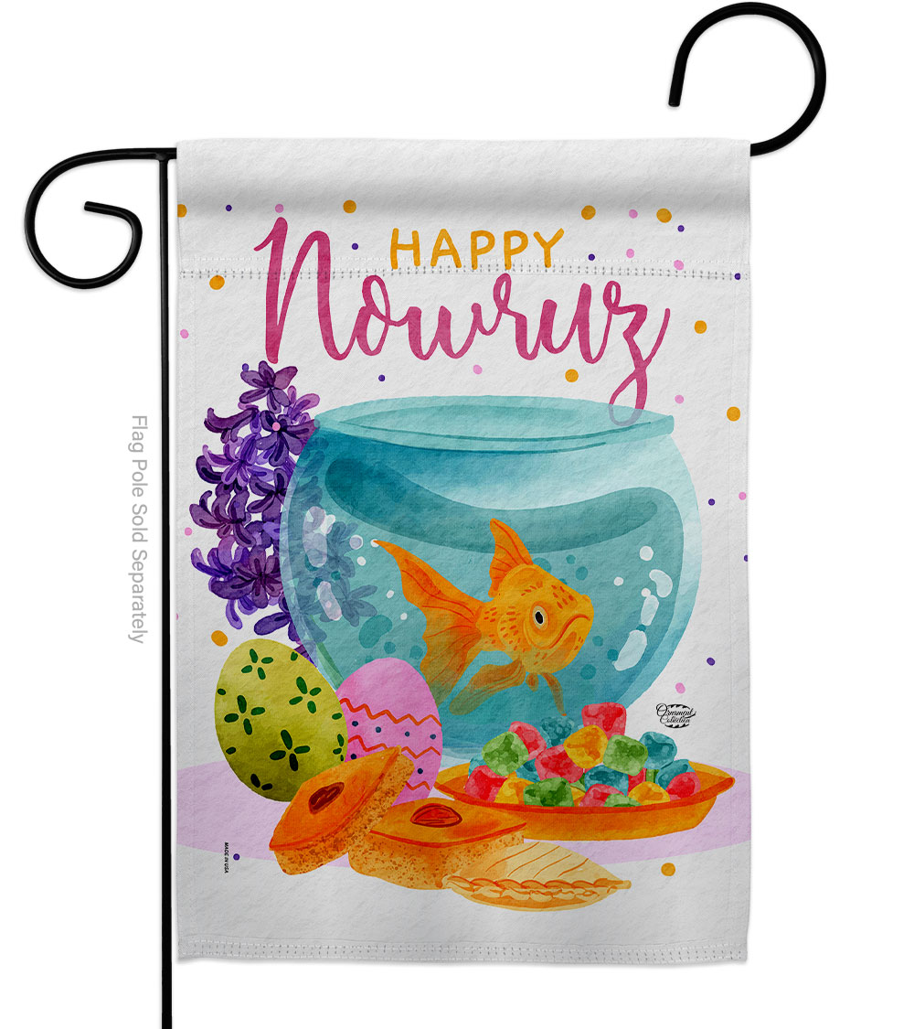 Iranian Nowruz Celebration Double-Sided Decorative Garden Flag, Multi Color