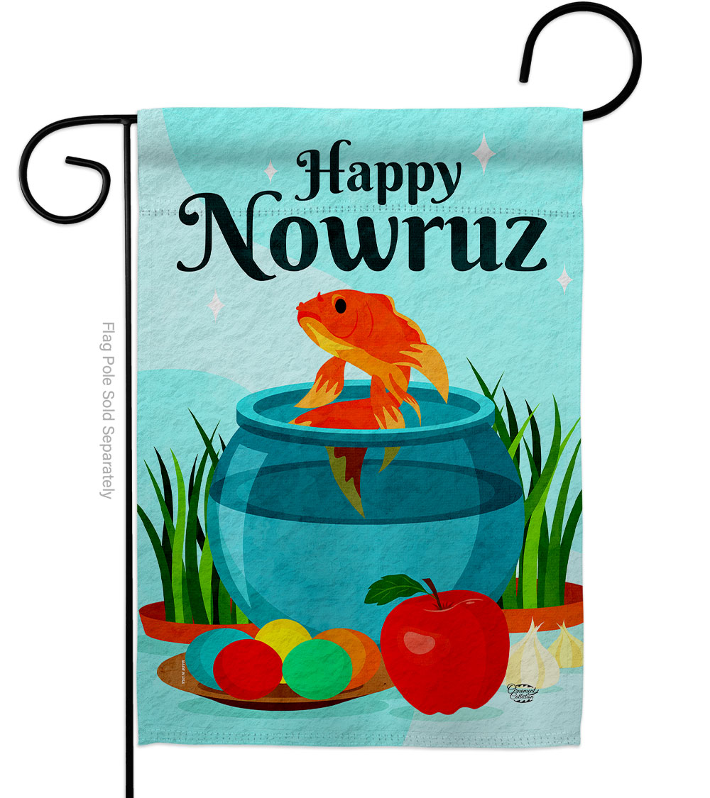 Persian Nowruz Celebration Double-Sided Decorative Garden Flag, Multi Color