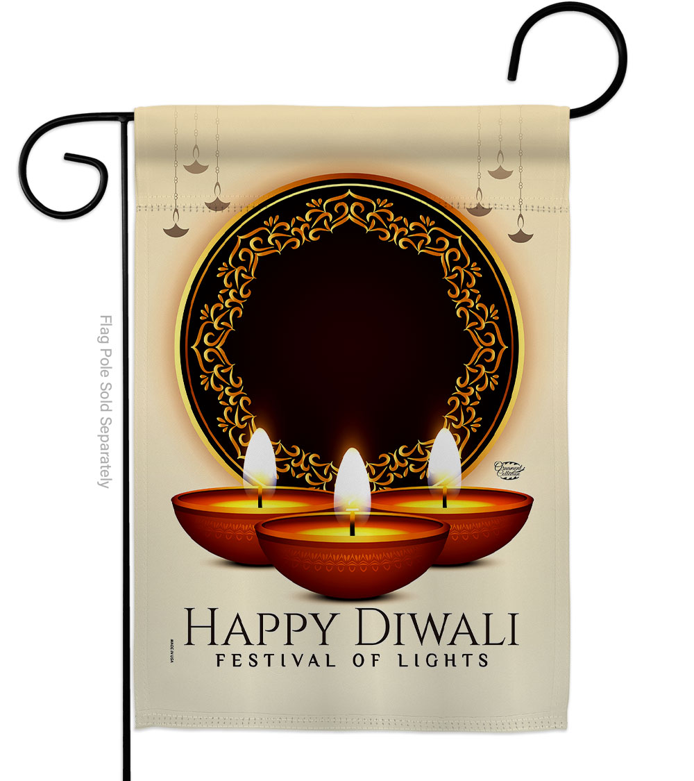 Deepawali Celebration Diwali Double-Sided Decorative Garden Flag, Multi Color
