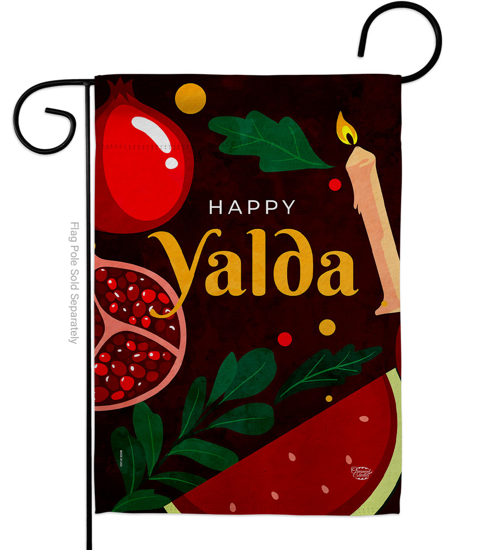 Shab e Yalda Celebration Double-Sided Decorative Garden Flag, Multi Color