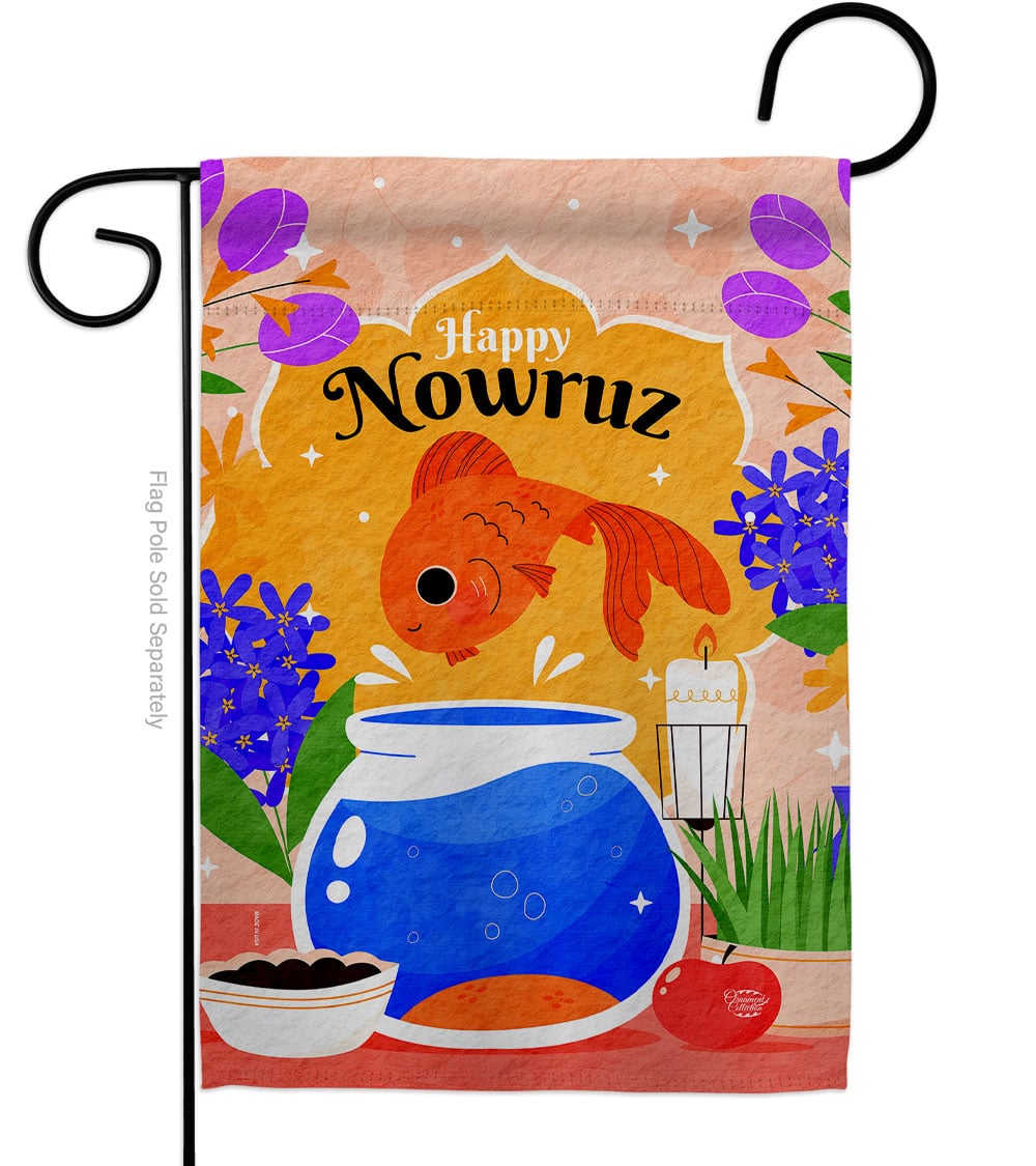 Nowruz Celebration Double-Sided Decorative Garden Flag, Multi Color